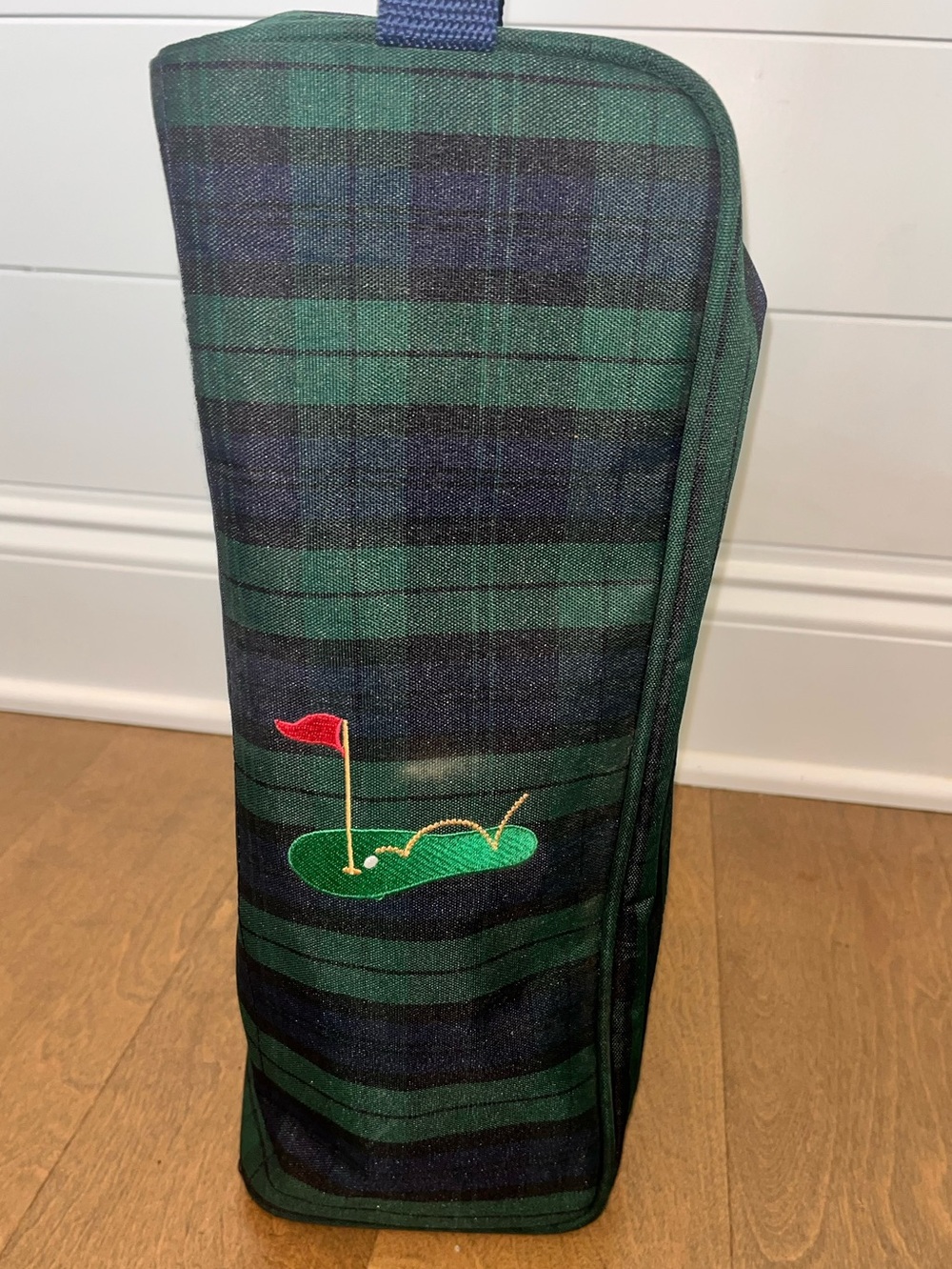 VTG Green Blue Plaid Golf Shoe Bag